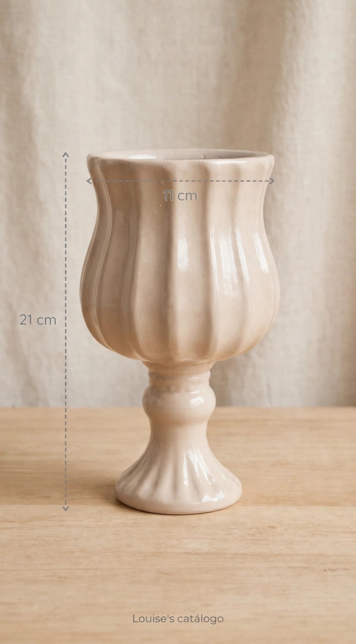 Vaso Cerâmica Bege / Amarula - Louise'sDecor 