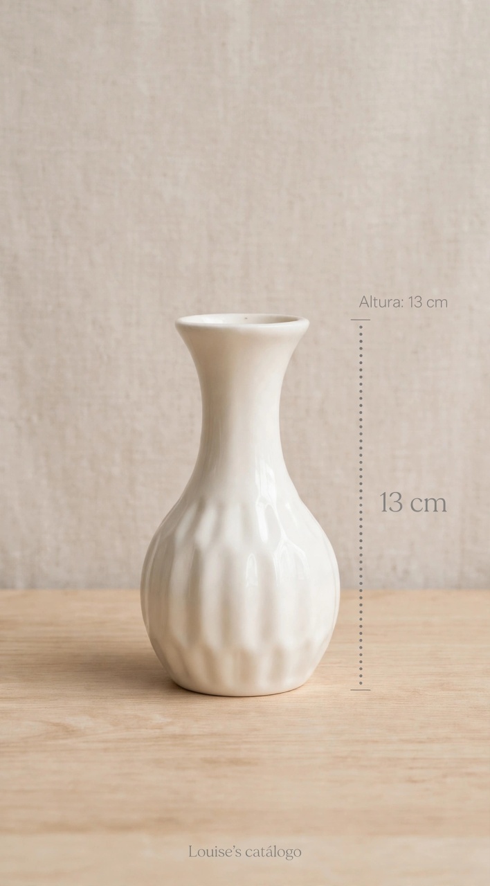 Vaso Cerâmica 13 Cm Marfim - Louise'sDecor 