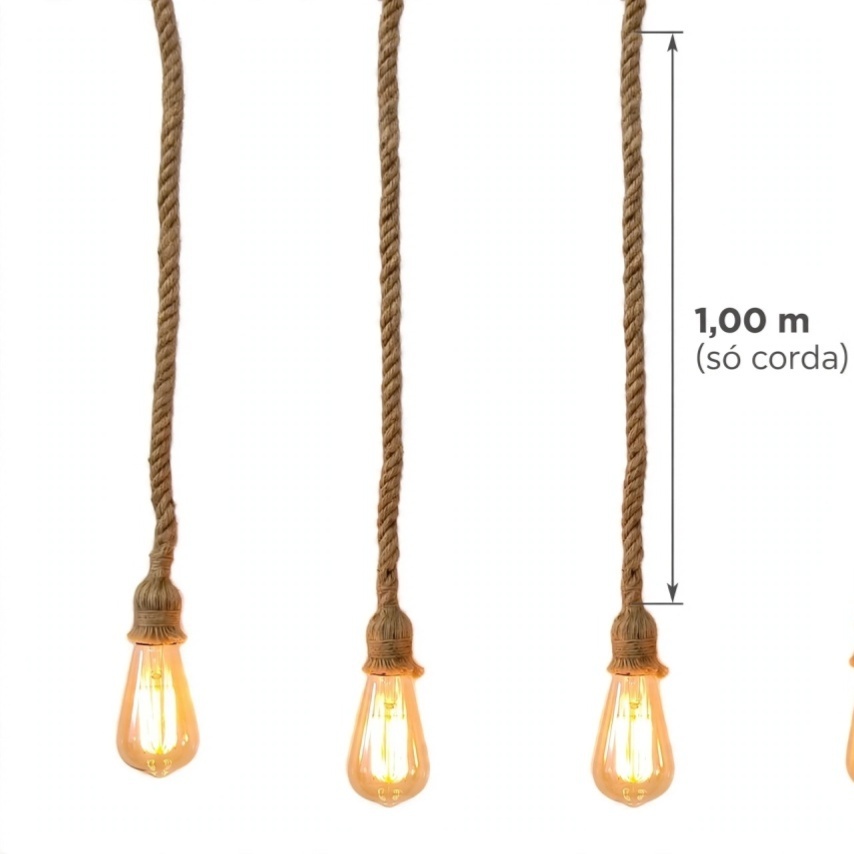 Cordão Com 3 Pendentes E Lâmpada - Louise'sDecor 