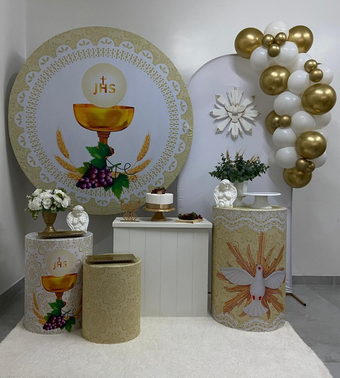 Cálice Dourado Eucaristia Kit  Super Luxo - A FESTA E DECORAÇÃO