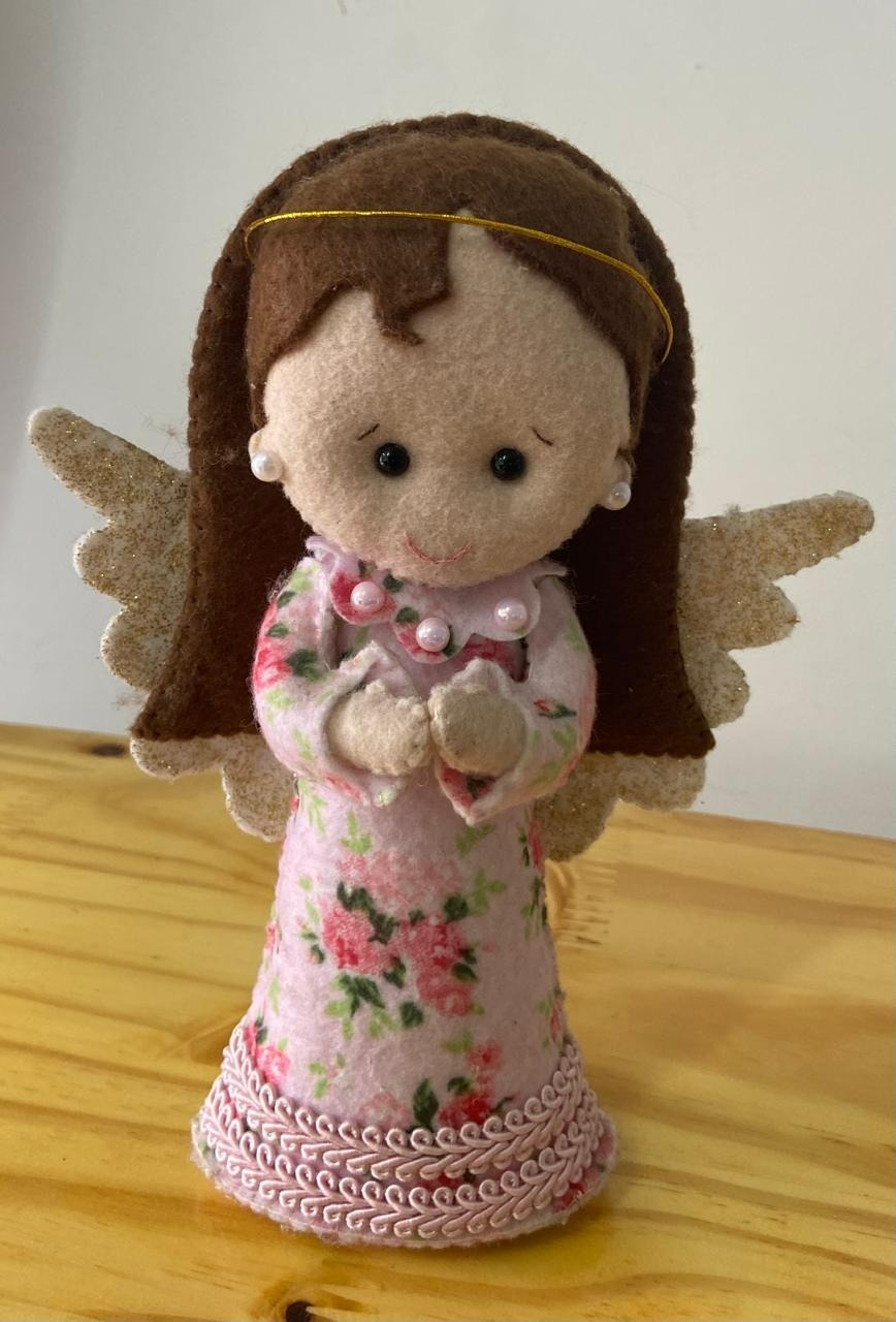 Anjo Feltro Rosa - A FESTA E DECORAÇÃO