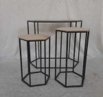 Mesa Sextavada Preta G  - imagem 2