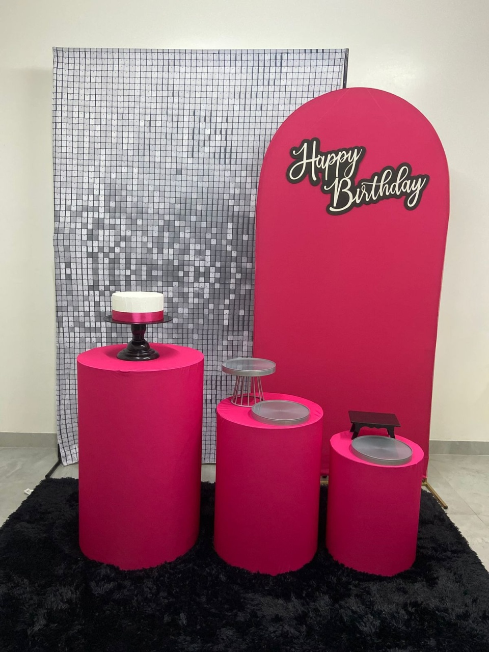Kit Luxo Romano Pink E Prata  - A FESTA E DECORAÇÃO