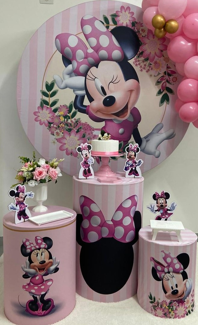 Kit Básico Minnie  Rosa 1 - A FESTA E DECORAÇÃO