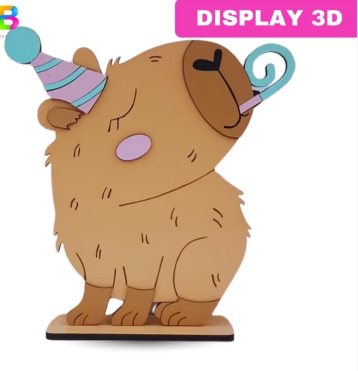 Display Capivara Colorido 3D 27Cm - A FESTA E DECORAÇÃO