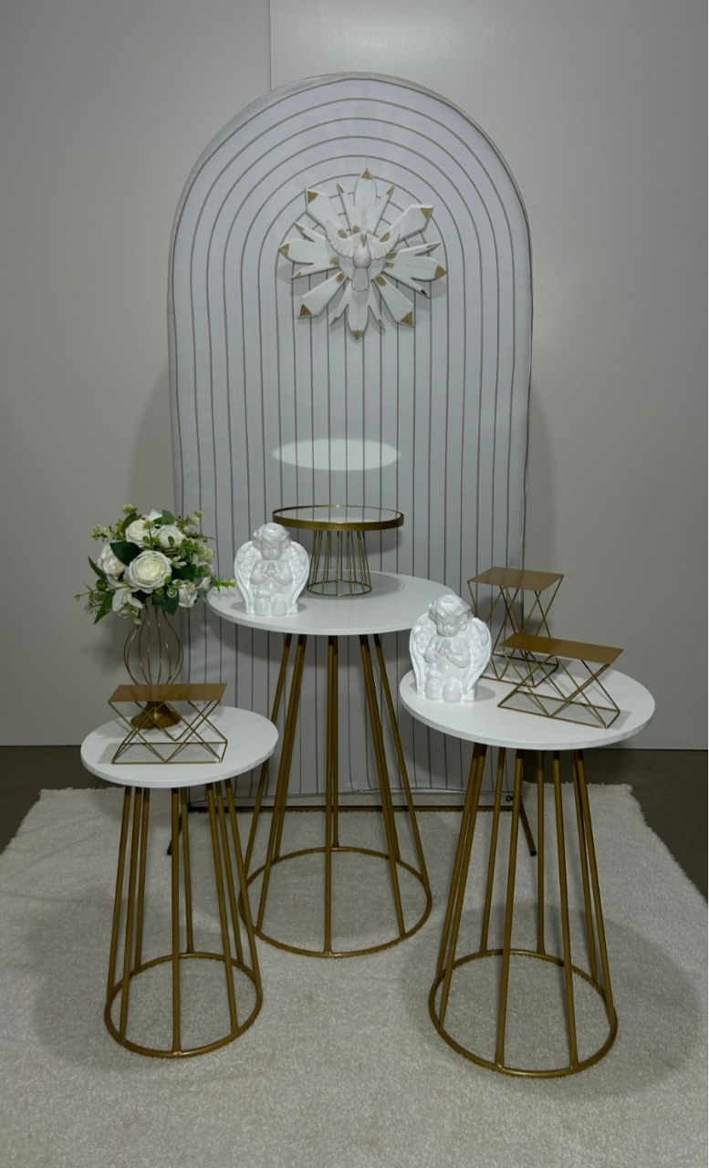 Espírito Santo Kit Branco Com Mesas Cone - A FESTA E DECORAÇÃO