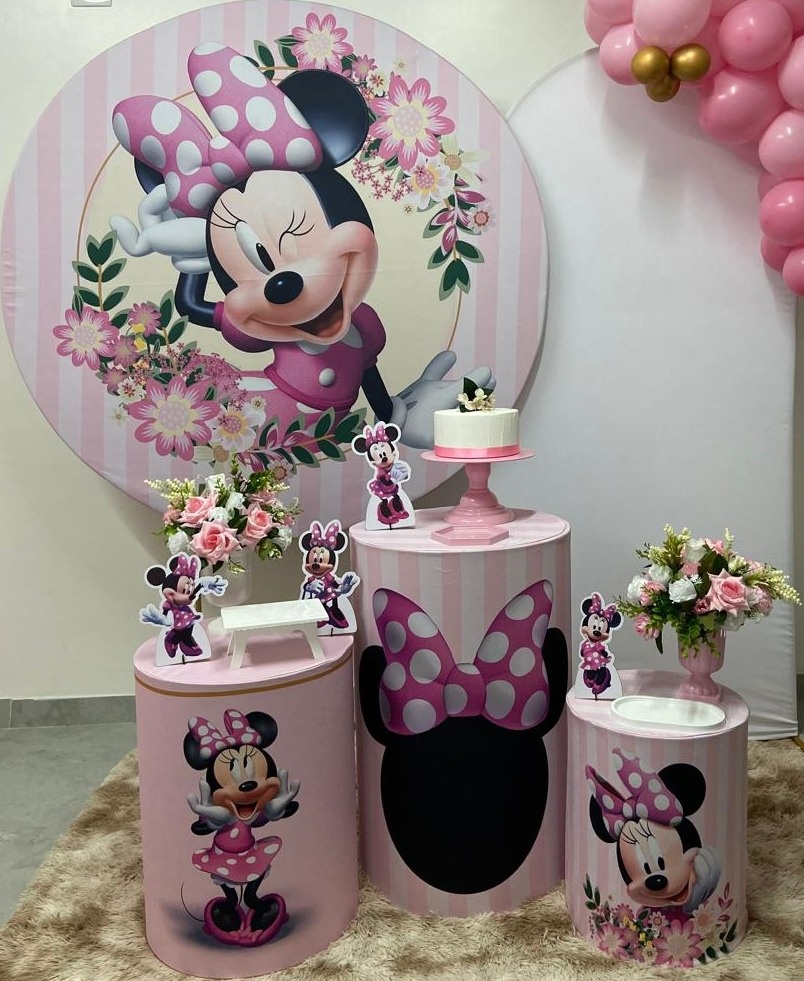 Kit Completo Com Romano Minnie Rosa 1 - A FESTA E DECORAÇÃO