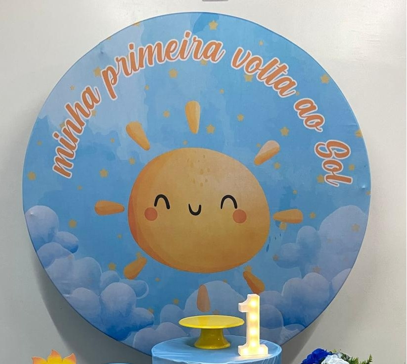 Minha Primeira Volta Ao Sol Azul Capa 1,50 - A FESTA E DECORAÇÃO