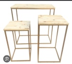 Mesa Retangular Dourada G 40X70X 80 Altura - imagem 2