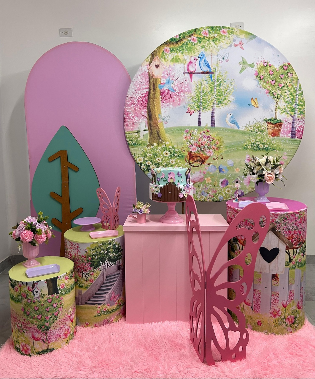 Jardim Encantado Rosa Kit Especial  - A FESTA E DECORAÇÃO