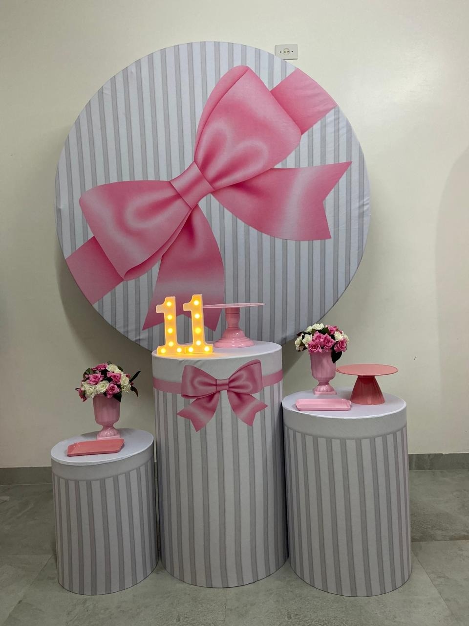 Kit Básico Laço Rosa - A FESTA E DECORAÇÃO