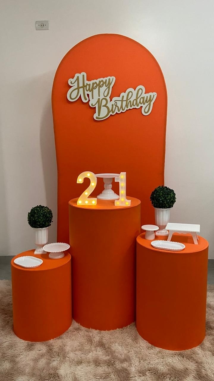 Kit Completo Com Romano Masculino  Laranja   - A FESTA E DECORAÇÃO