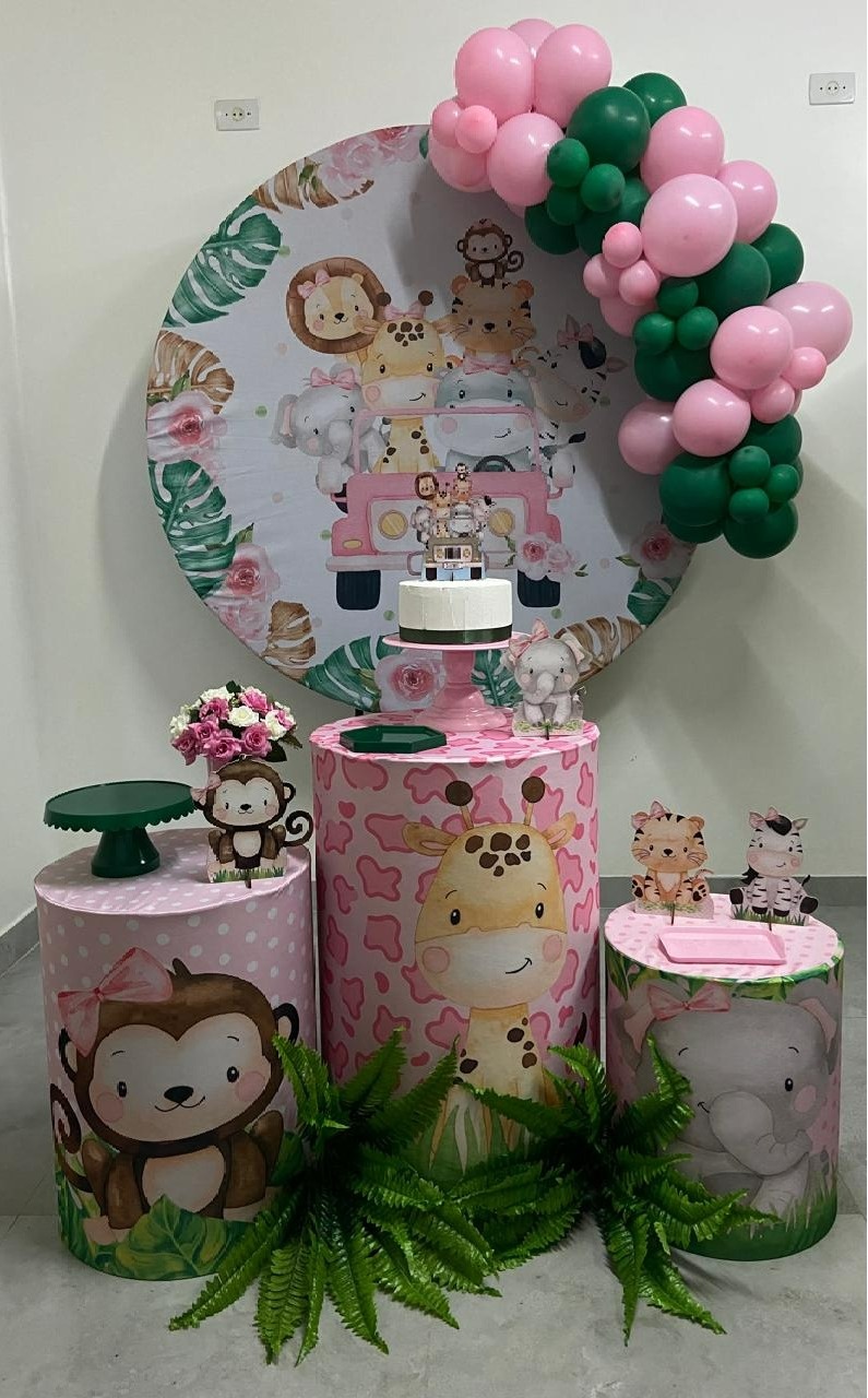 Kit Completo Com Balões Safari Menina  - A FESTA E DECORAÇÃO