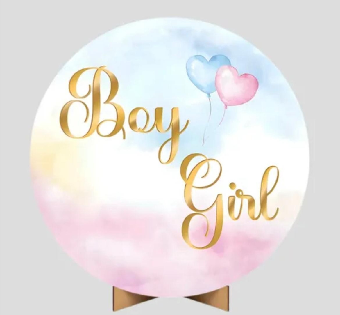 Capa Painel Boy Girl Coração Rosa E Azul - A FESTA E DECORAÇÃO
