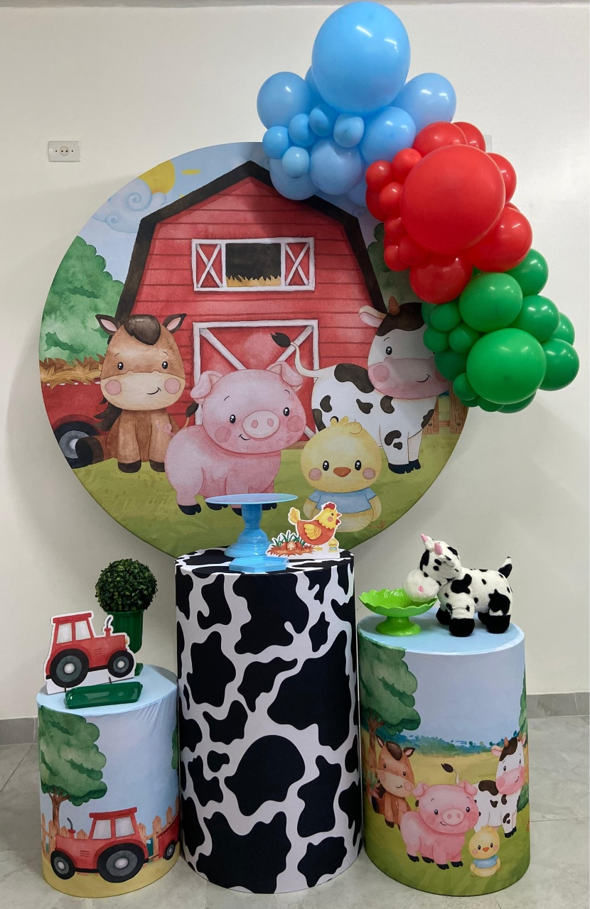 Kit Completo Com Balões Fazendinha Menino  - A FESTA E DECORAÇÃO