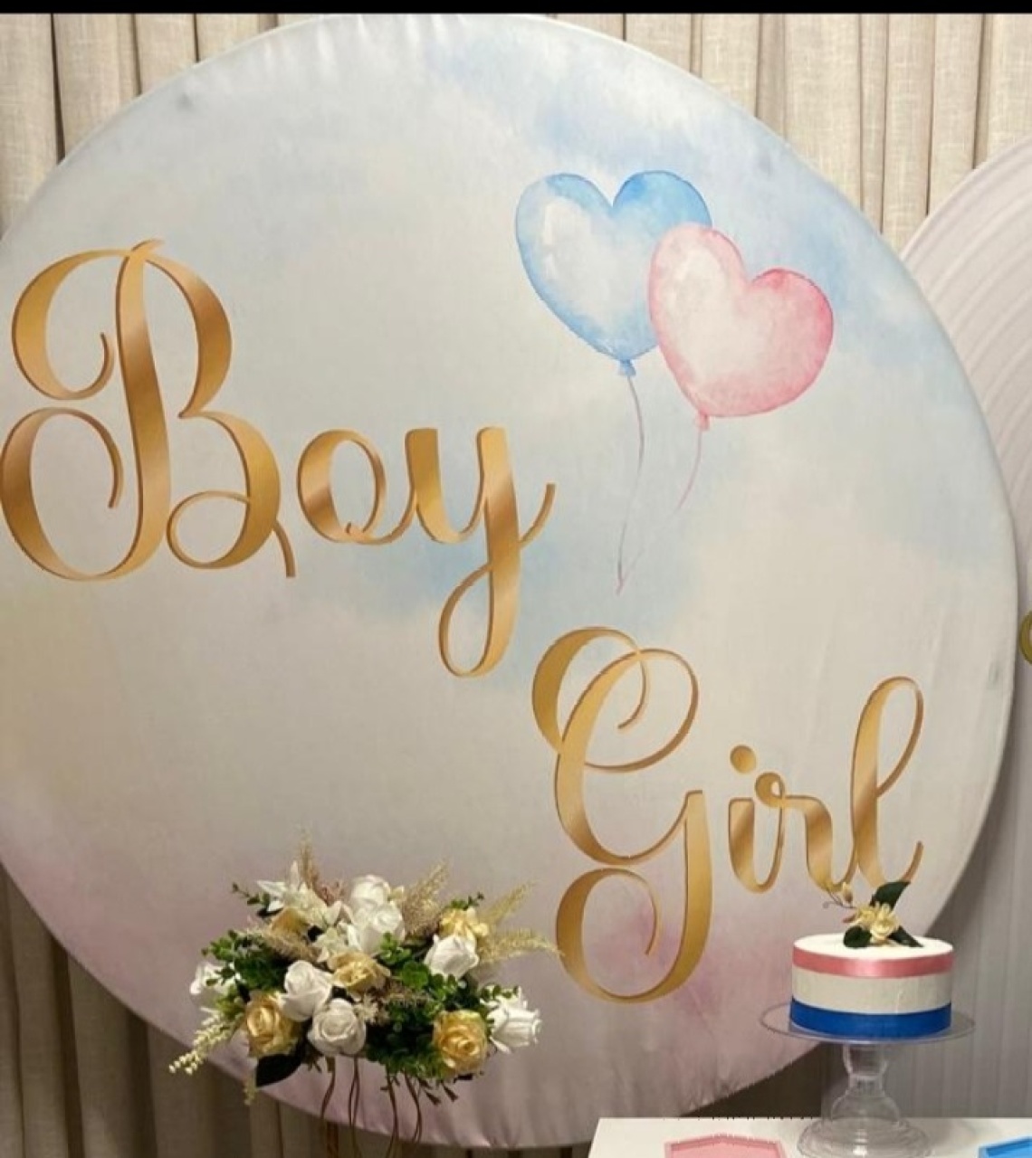Capa Painel Boy Girl Coração Rosa E Azul - A FESTA E DECORAÇÃO
