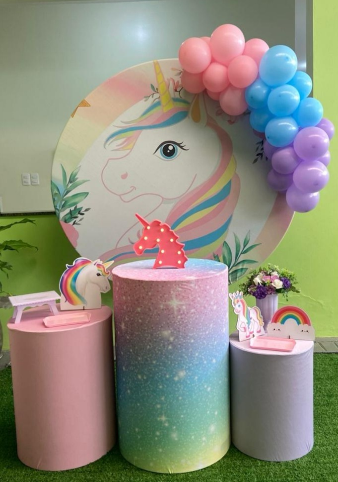  Kit Completo Com Balões Unicórnio Floral  - A FESTA E DECORAÇÃO