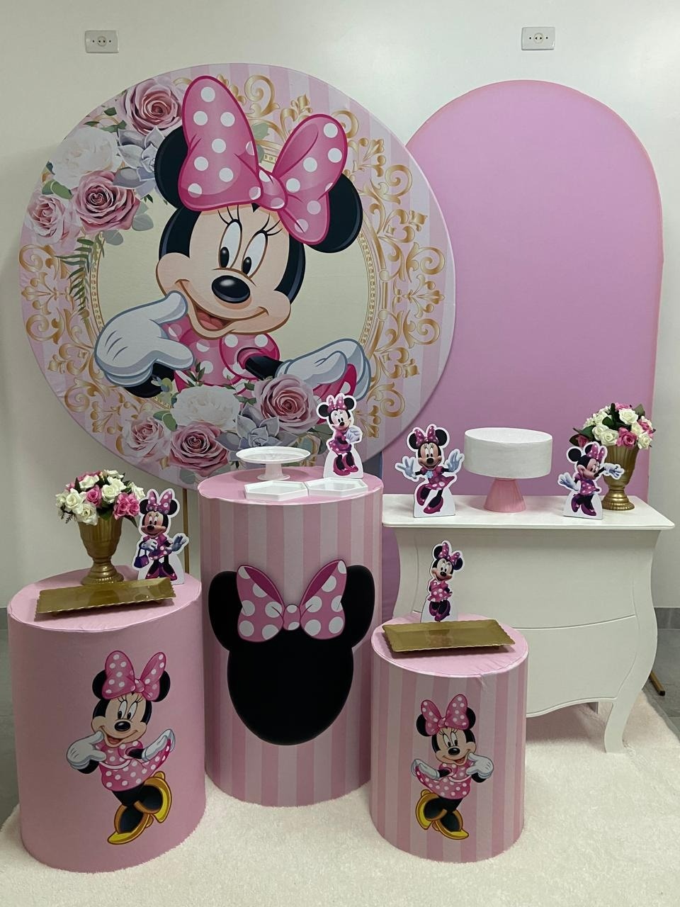 Kit Luxo Minnie  Rosa 2  - A FESTA E DECORAÇÃO