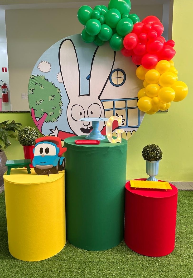 Kit Completo Com Balões Simon O Coelho  - A FESTA E DECORAÇÃO