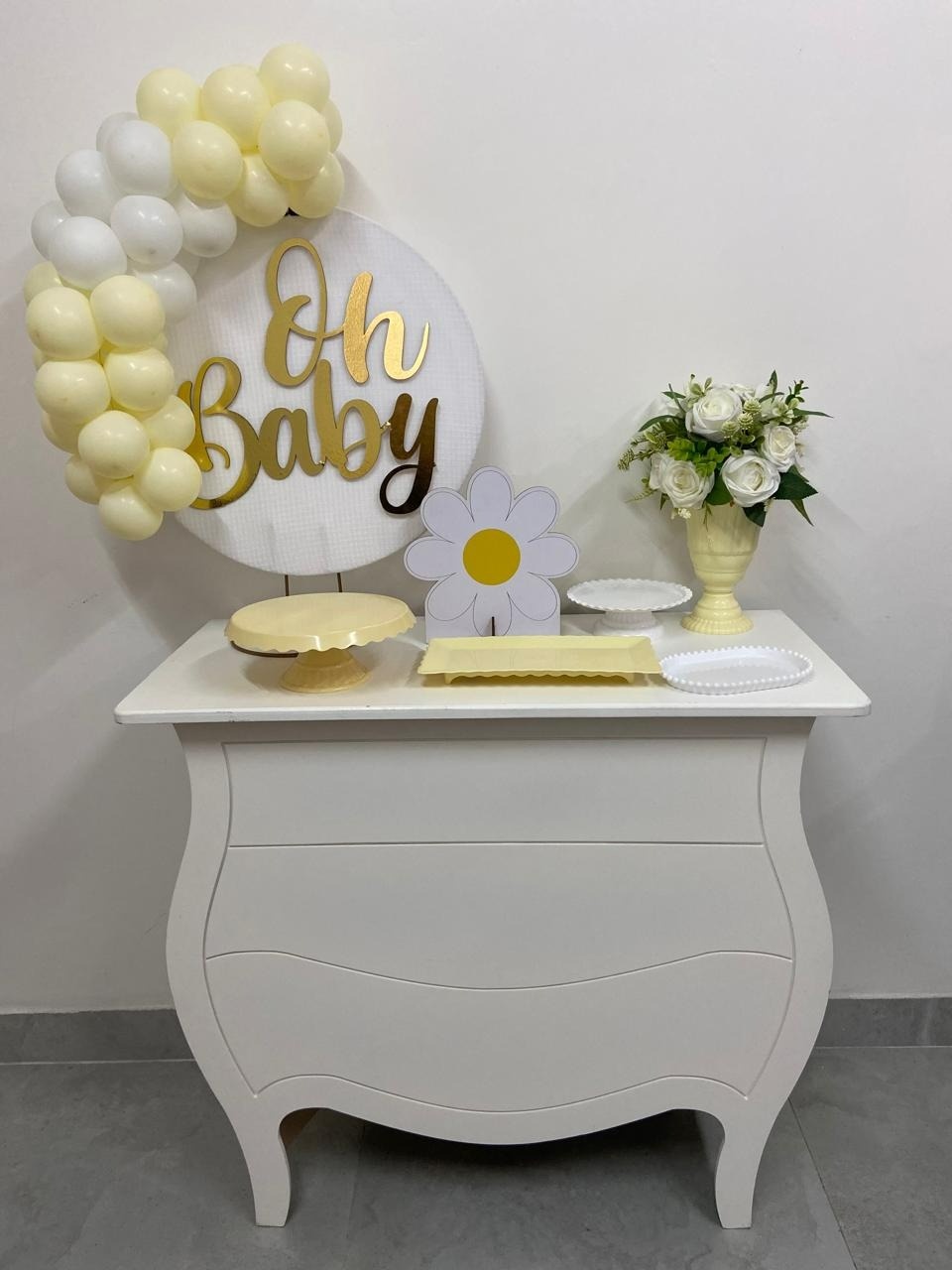 Kit Festa Na Mesa G Oh Baby Amarelo / Margarida - A FESTA E DECORAÇÃO