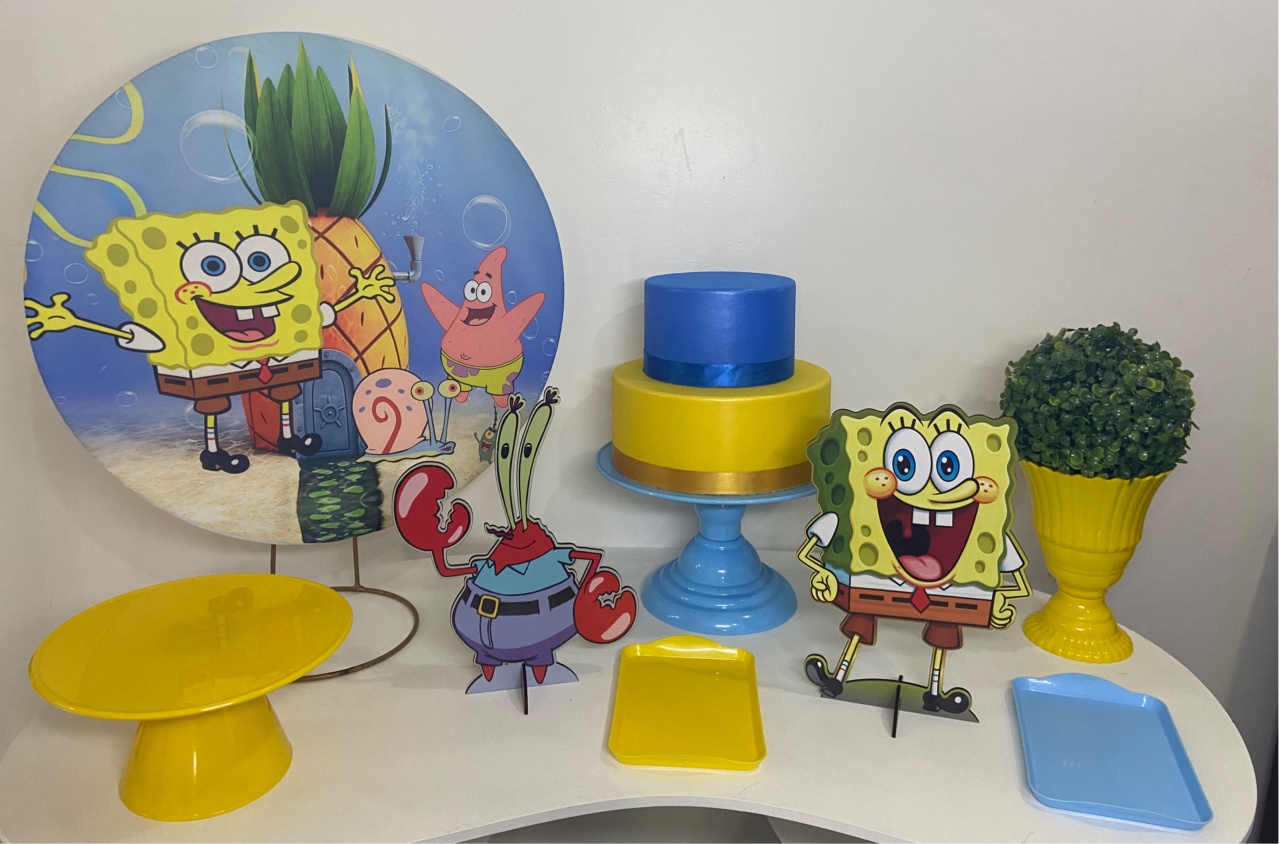 Kit Festa Na Mesa P Bob Esponja - A FESTA E DECORAÇÃO