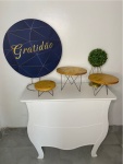 Kit Festa Na Mesa G Gratidão Azul E Dourado  - imagem 1