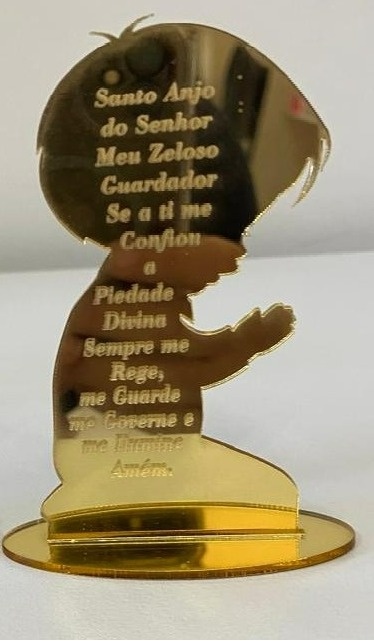 Anjo Acrílico Dourado Menino - A FESTA E DECORAÇÃO