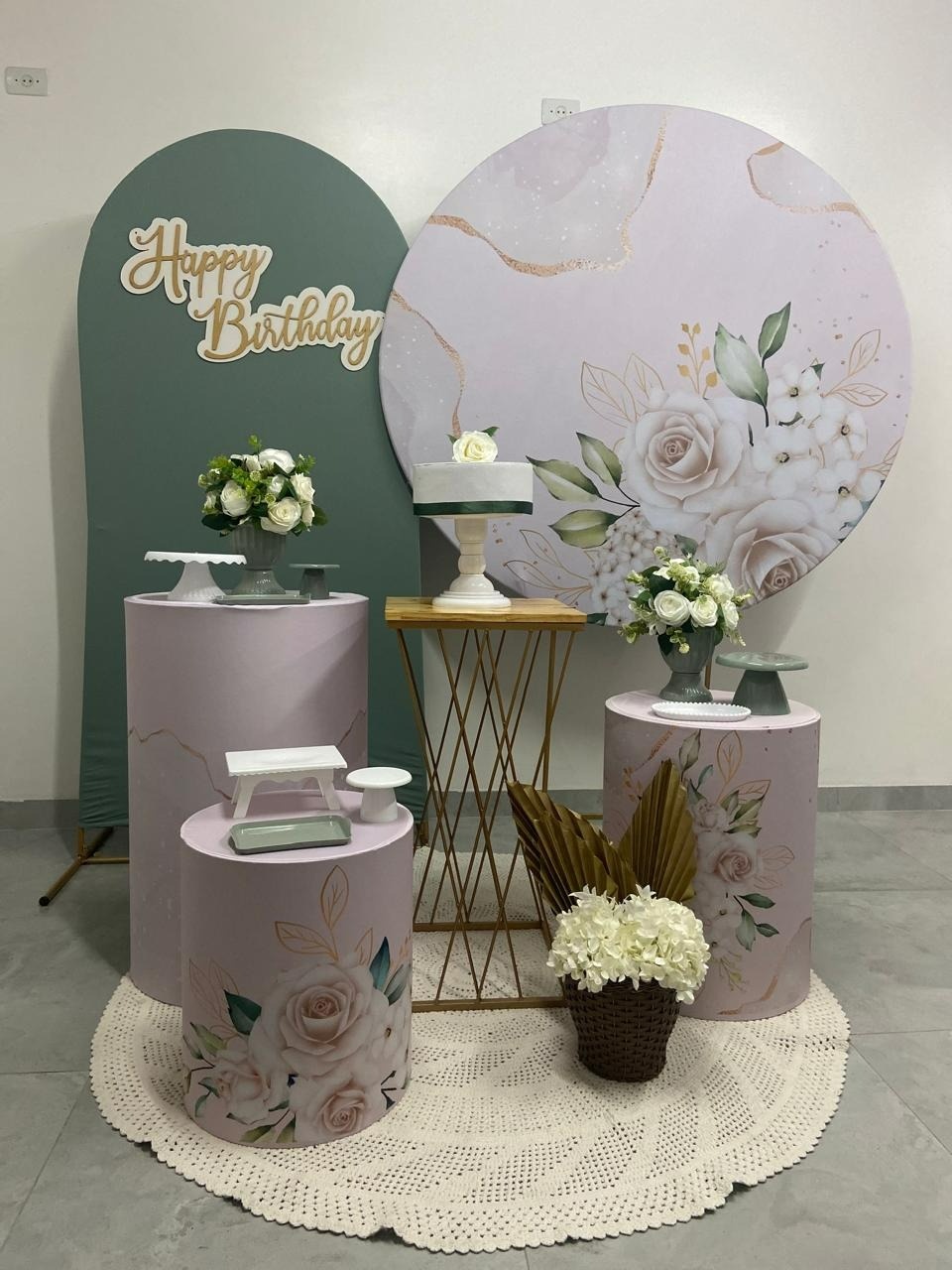  Floral Rosa E Dourado Kit Luxo - A FESTA E DECORAÇÃO