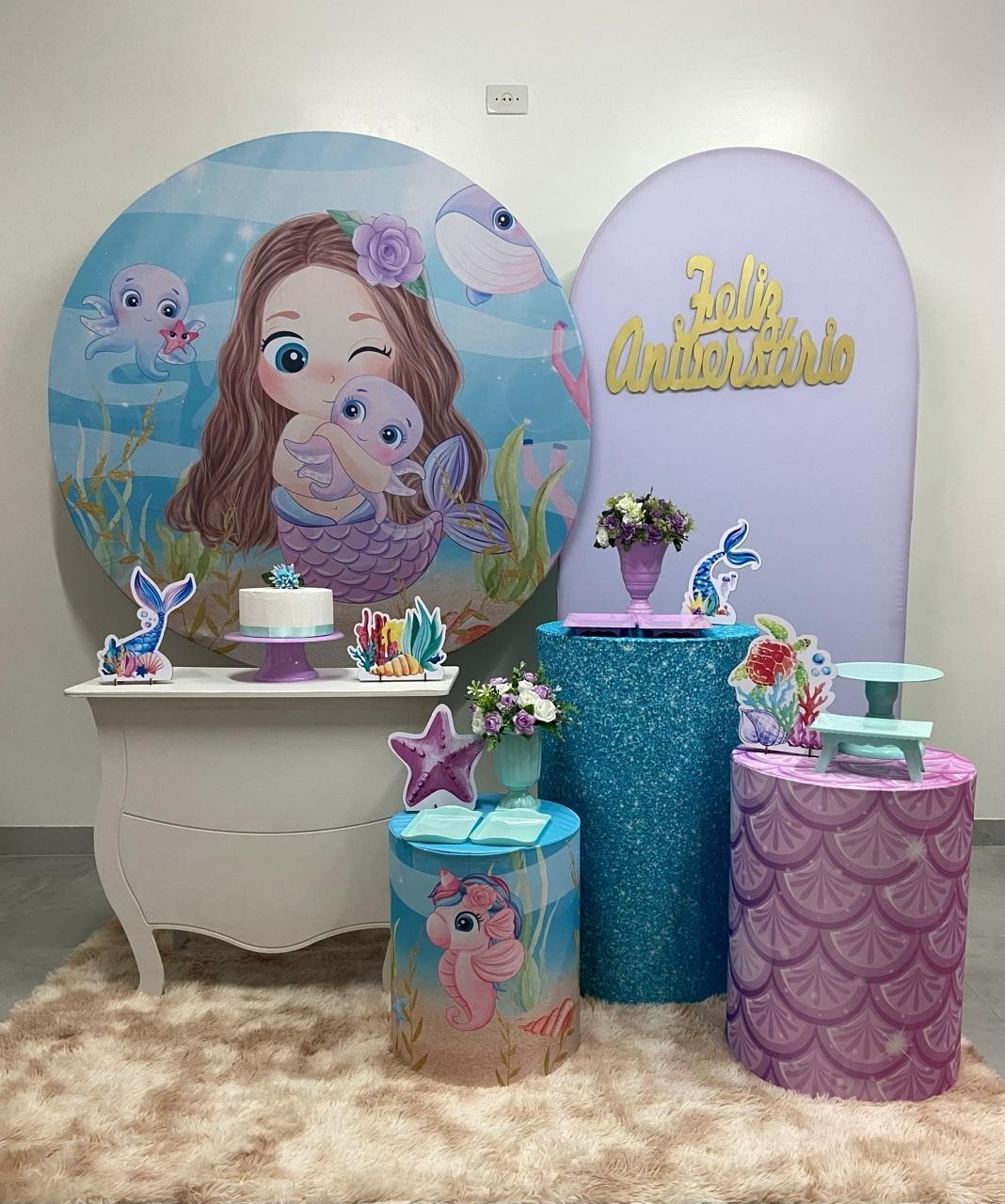   Pequena Sereia  Kit Luxo - A FESTA E DECORAÇÃO