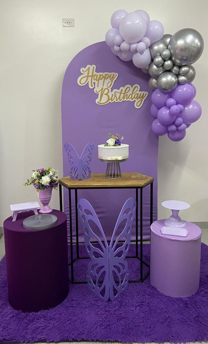 Kit Romano Lilás Com Borboletas - A FESTA E DECORAÇÃO
