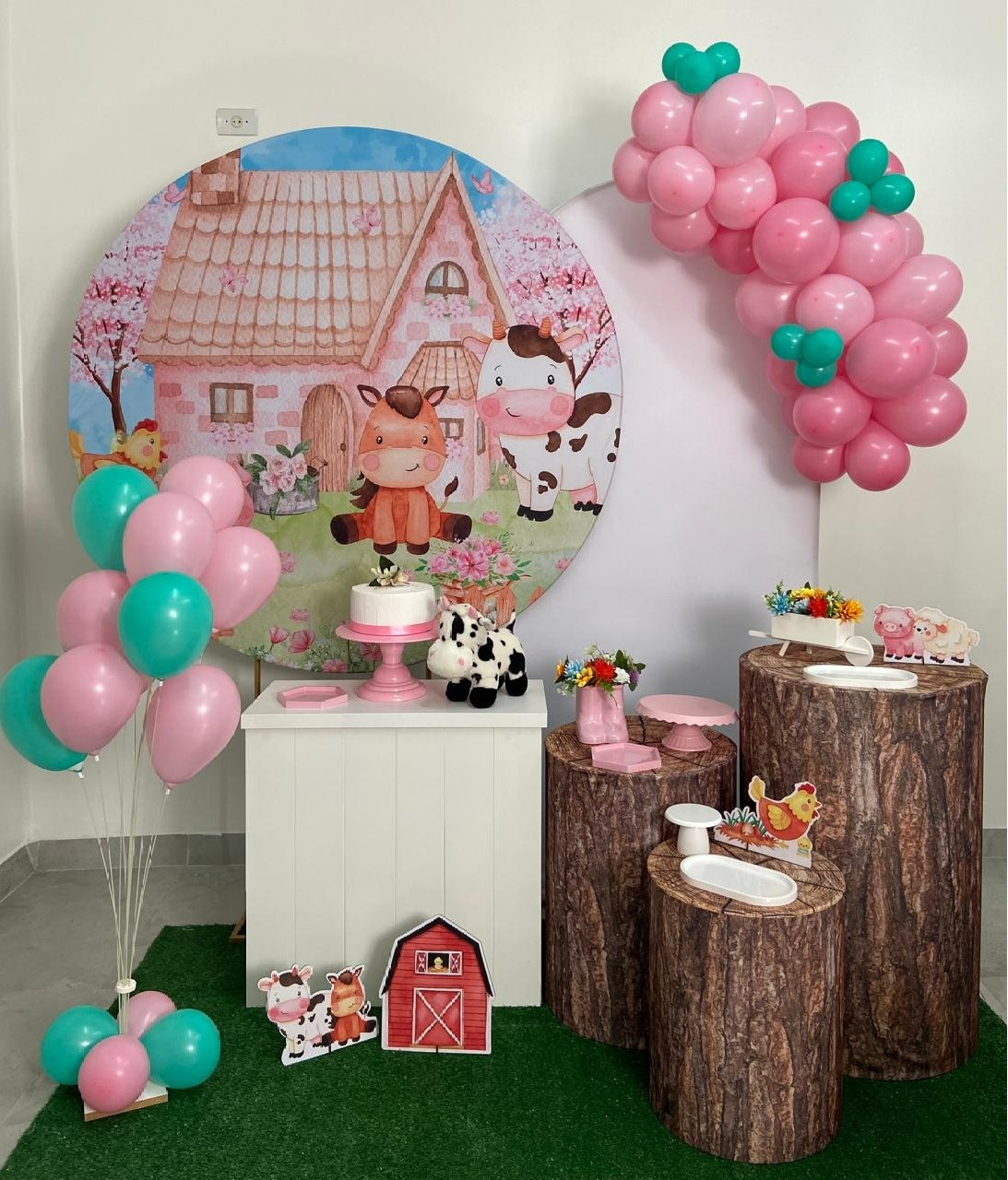 Kit Super Luxo Fazendinha Rosa  - A FESTA E DECORAÇÃO