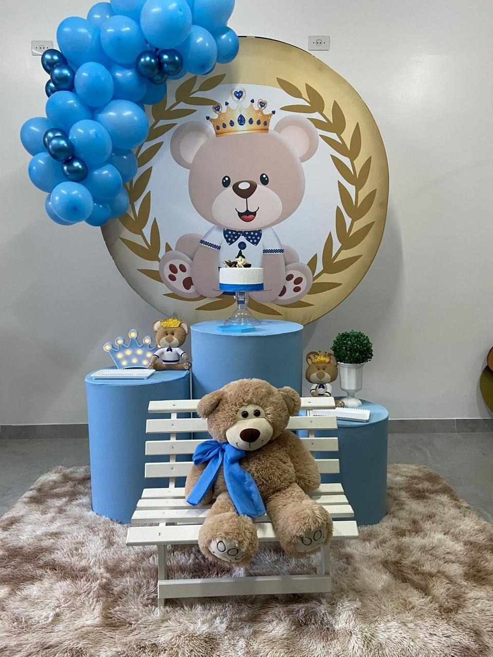 Kit Urso Realeza Com Capas  E Banquinho - A FESTA E DECORAÇÃO