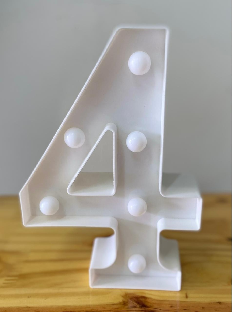 Número 4 Luminoso 22Cm - A FESTA E DECORAÇÃO