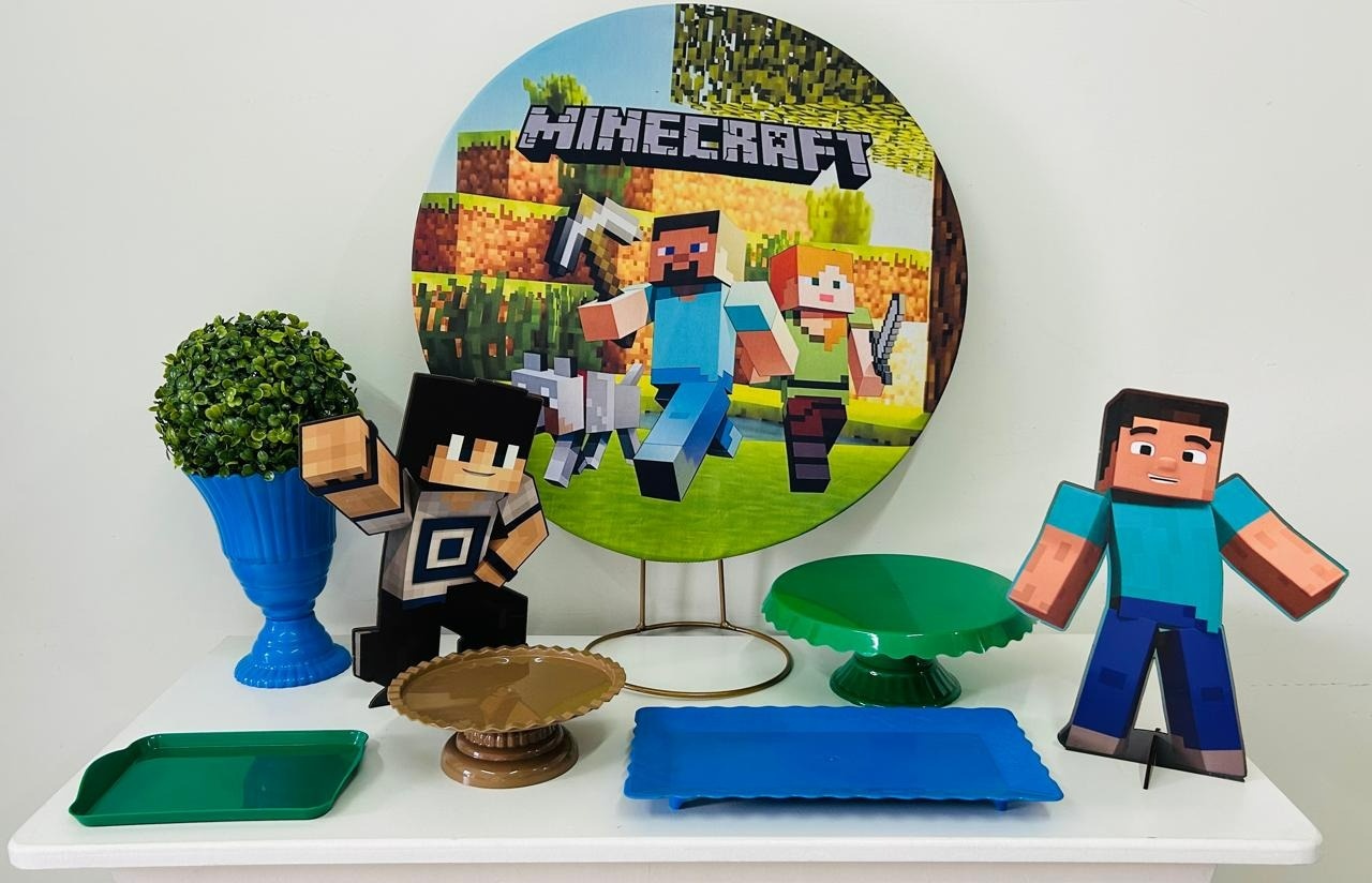 Kit Festa Na Mesa P Minecraft - A FESTA E DECORAÇÃO