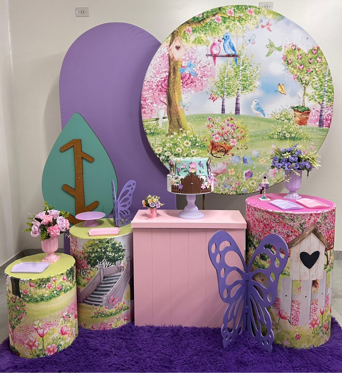 Jardim Encantado Lilas Kt Especial - A FESTA E DECORAÇÃO