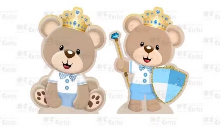 Display Urso Real Azul 20Cm - A FESTA E DECORAÇÃO
