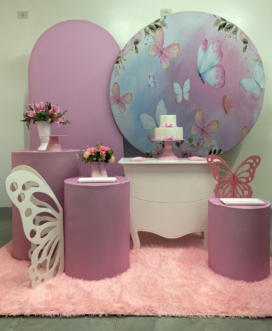 Kit Luxo Borboleta Rosa   - A FESTA E DECORAÇÃO