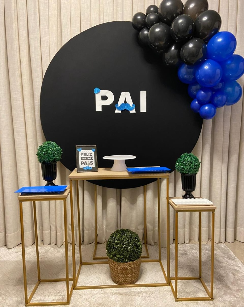 Preto Redondo Kit Com Mesas - A FESTA E DECORAÇÃO