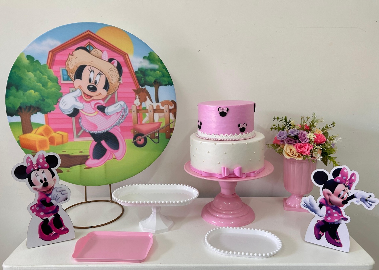 Minnie Fazendeira Festa Na Mesa P  - A FESTA E DECORAÇÃO