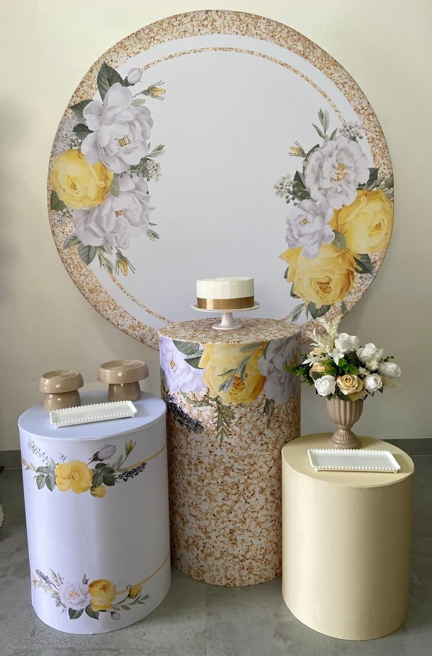 Kit Básico Floral Amarelo  - A FESTA E DECORAÇÃO