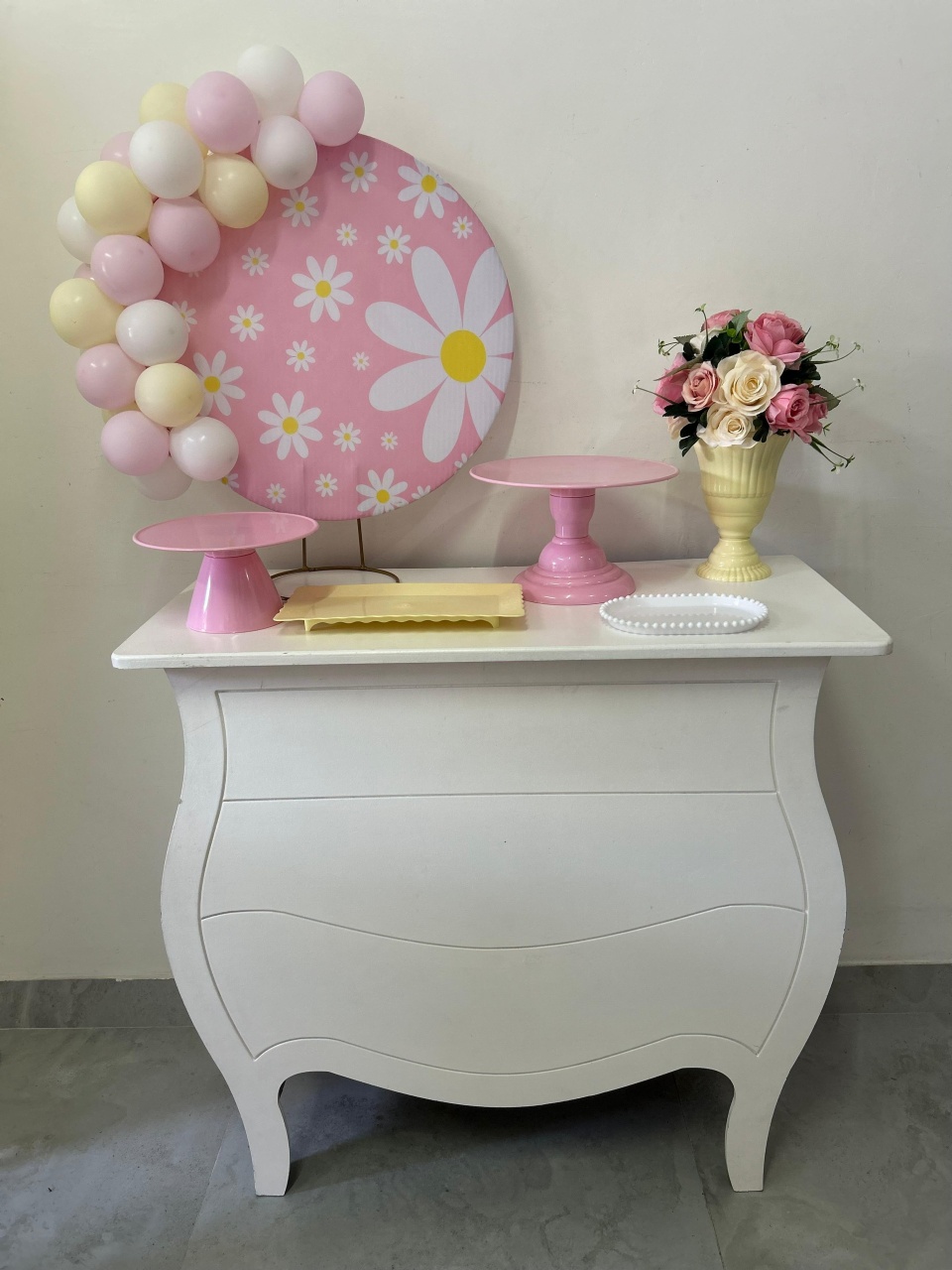 Kit Festa Na Mesa G Margaridas Rosa - A FESTA E DECORAÇÃO