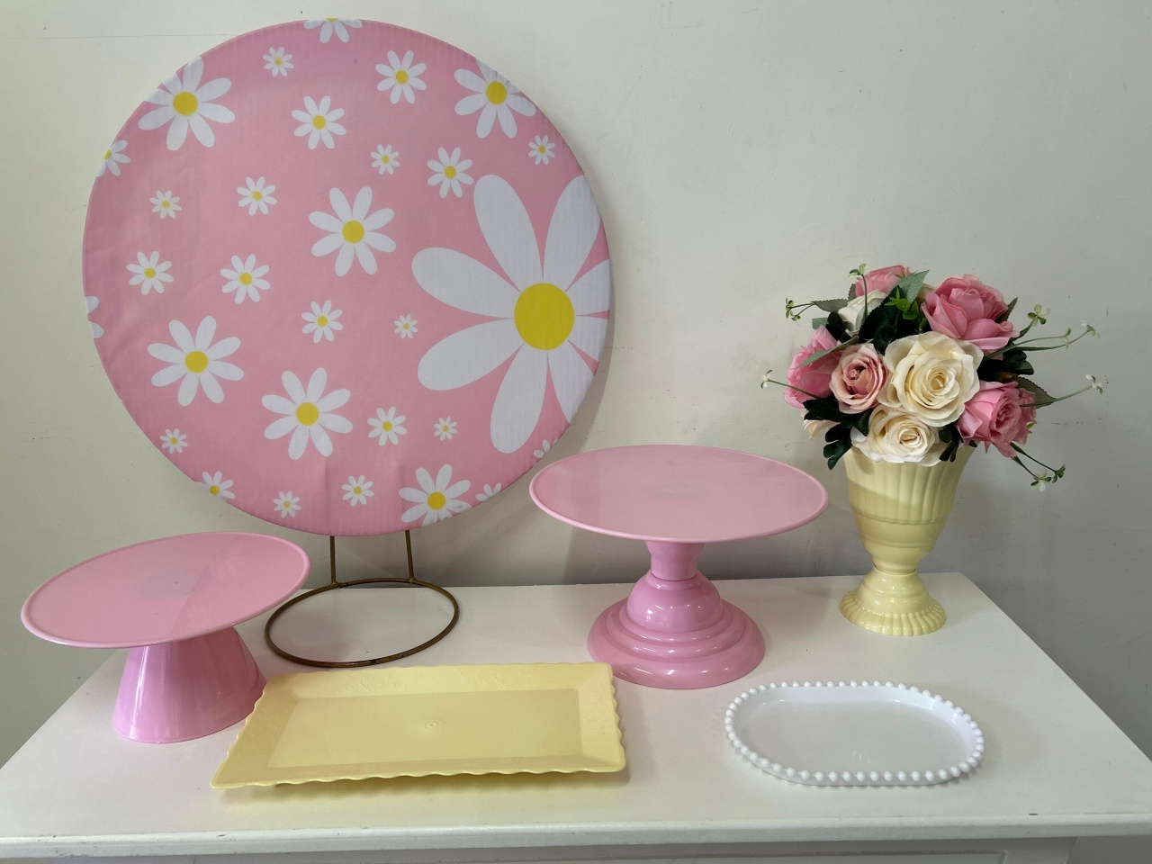 Kit Festa Na Mesa P Margaridas Rosa - A FESTA E DECORAÇÃO