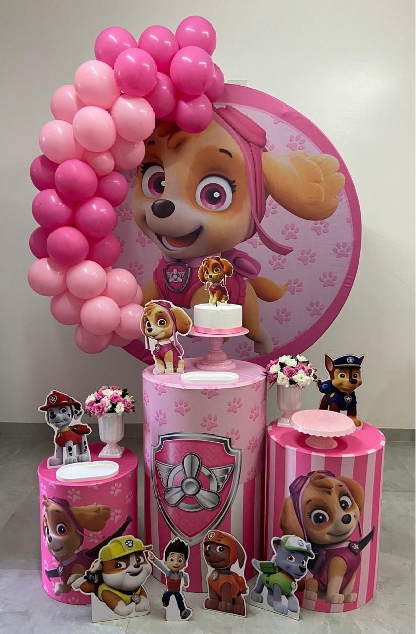 Kit Completo Com Balões Skye Parulha Canina - A FESTA E DECORAÇÃO