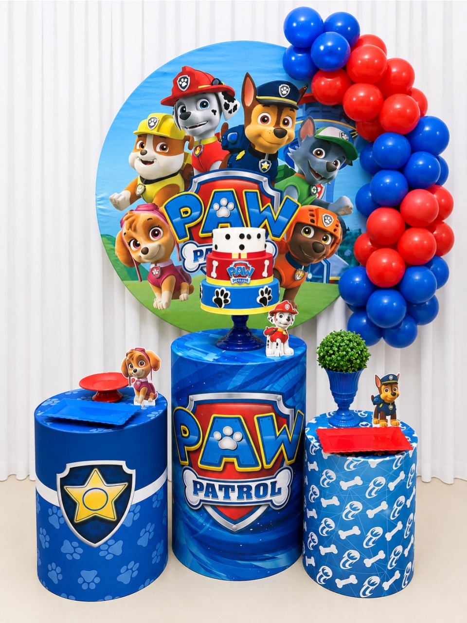 Kit Completo Com Balões  Patrulha Canina 2  - A FESTA E DECORAÇÃO