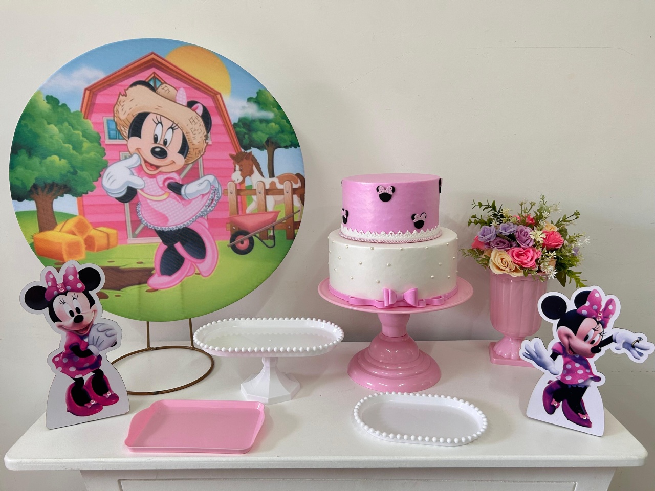 Minnie Fazendeira Festa Na Mesa M - A FESTA E DECORAÇÃO