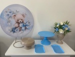Urso Laço Azul Kit Festa Na Mesa P - imagem 1