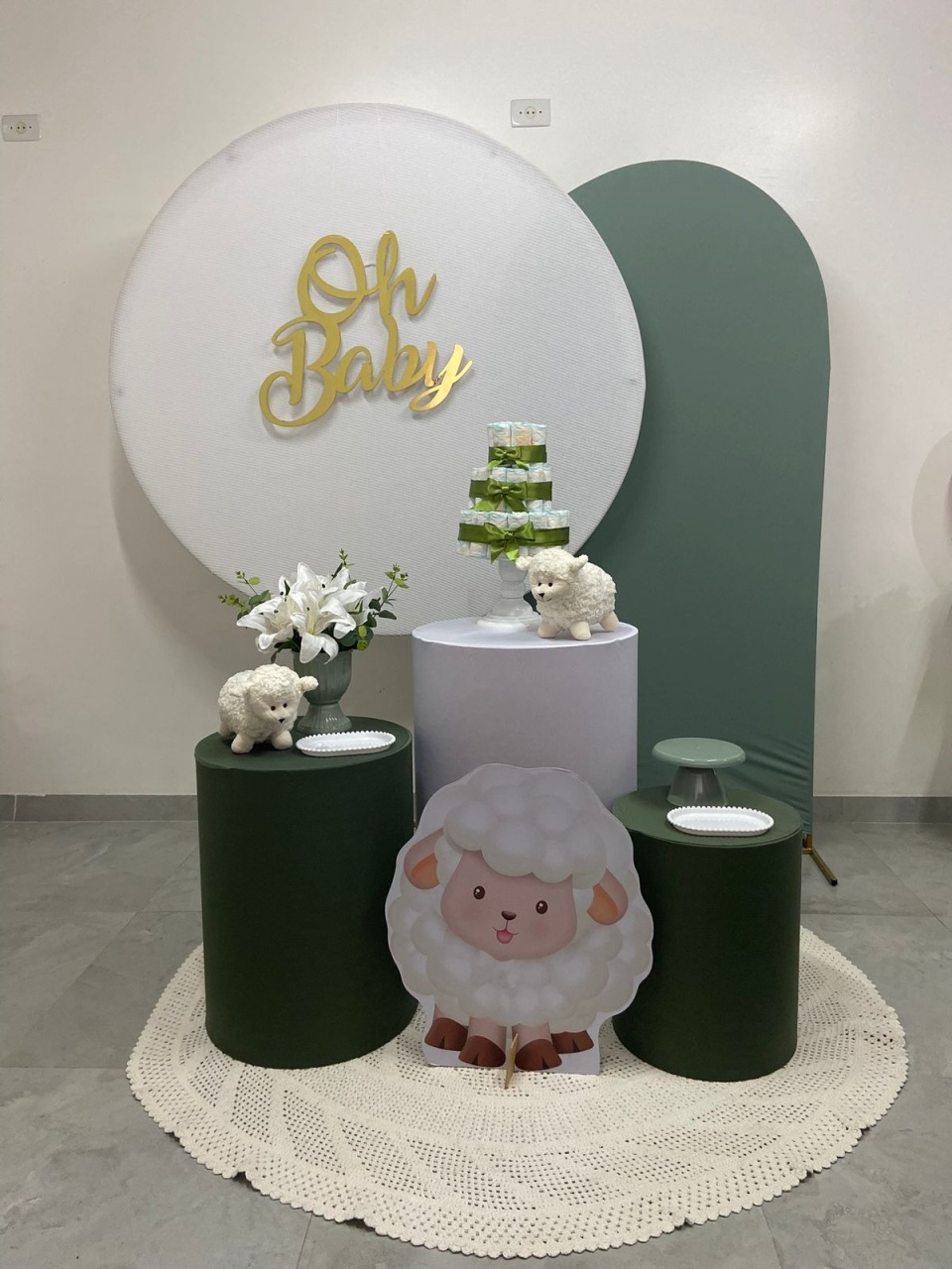 Kit Luxo Ovelhinha Verde Oliva - A FESTA E DECORAÇÃO