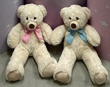 1 Urso Pequeno  Claro 50Cm - A FESTA E DECORAÇÃO
