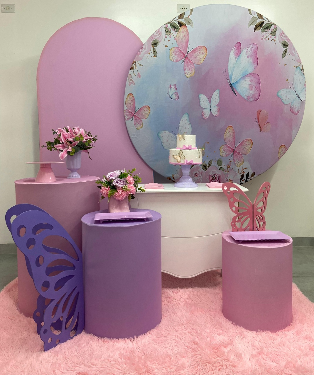 Borboleta Rosa E Lilas Kit Luxo  - A FESTA E DECORAÇÃO