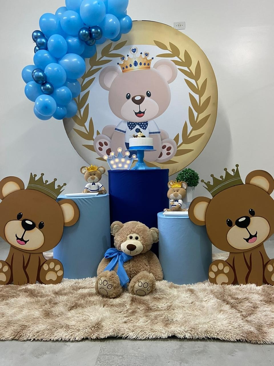 Kit Urso Realeza Com Capas Azuis - A FESTA E DECORAÇÃO